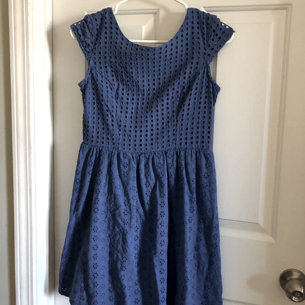 Perrywinkle Eyelet Mini Dress